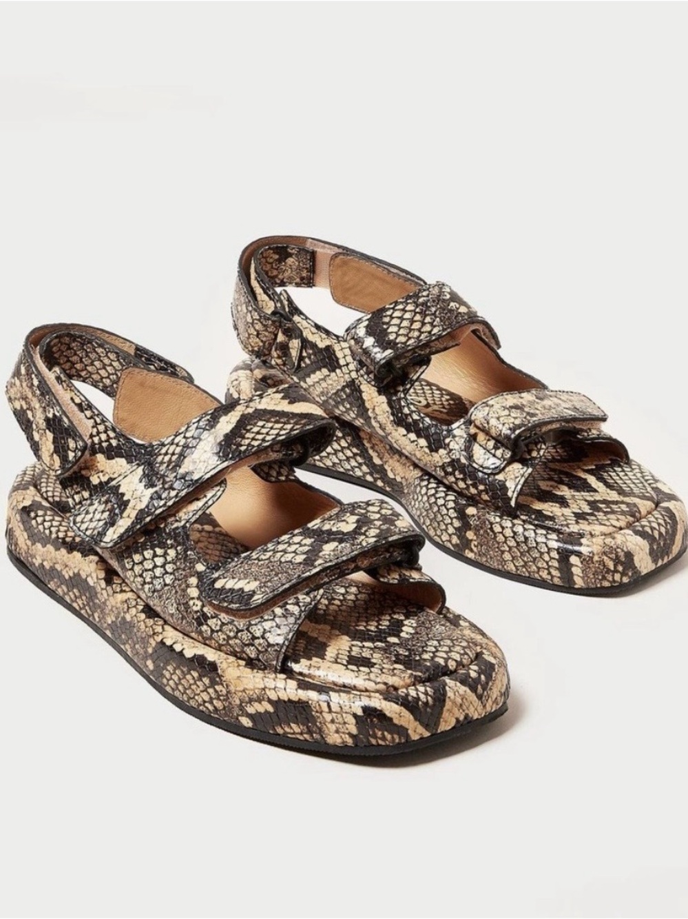 Loeffler Randall Blaise Sahara Platform Sandal size 7.5 Snake-Embossed Leather - Picture 4 of 10